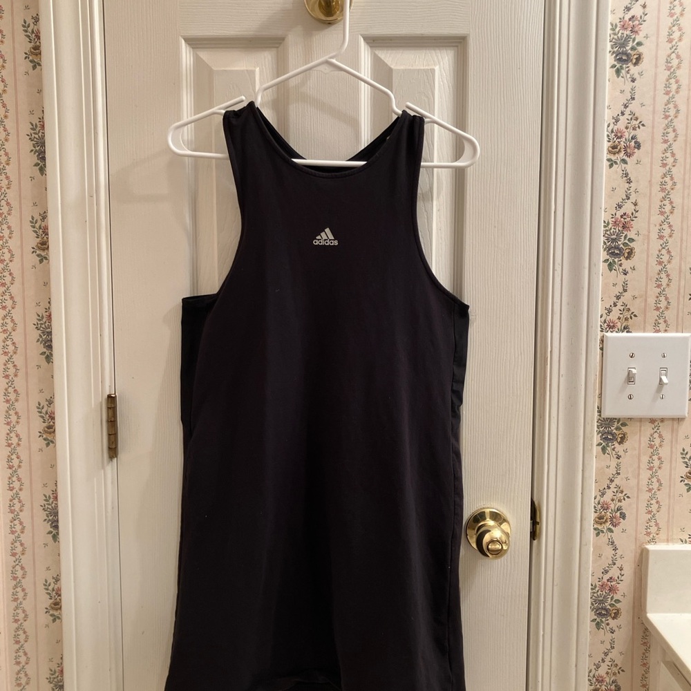 Adidas Essentials Black Rib Tank Dress